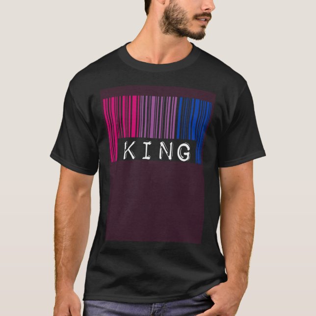Bisexual King Barcode Trendy Bisexual Pride Flag A T-Shirt (Front)