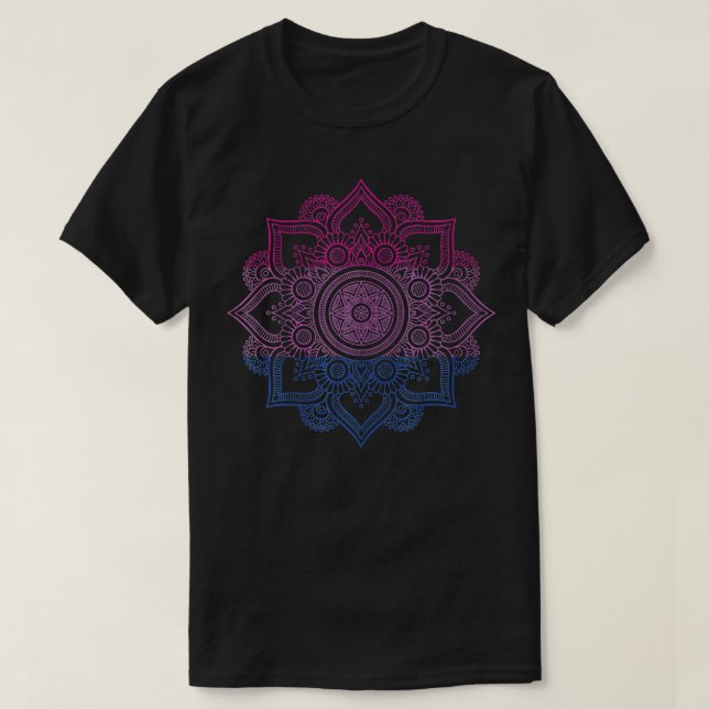 Bisexual LGB Mandala Bi Pride Bisexuality LGB Supp T-Shirt (Design Front)