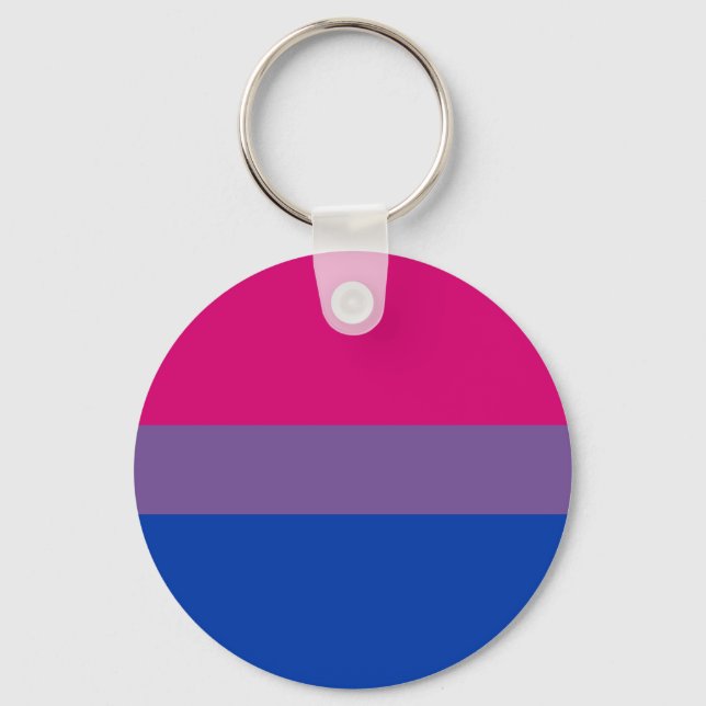 Bisexual LGBT Pride Rainbow Flag Key Ring (Front)
