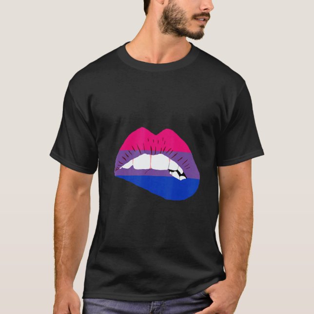 Bisexual Lips Bi Pride Bisexual Flag LGBTQ Bisexua T-Shirt (Front)