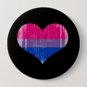 BISEXUAL LOVE distressed.png 10 Cm Round Badge