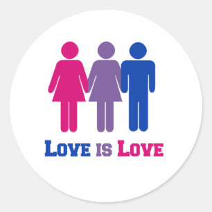 Bisexual Love is Love Classic Round Sticker