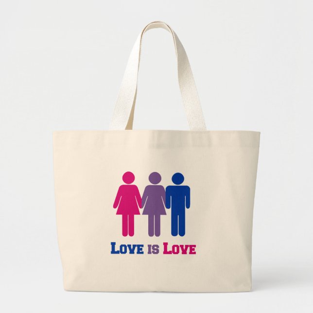 Bisexual Love is Love Large Tote Bag (Front)