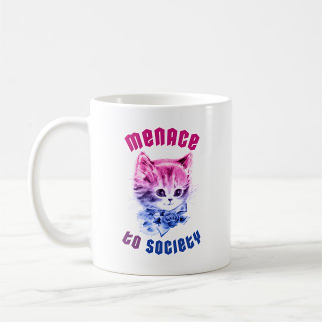 Bisexual Menace Kitty Coffee Mug (Left)