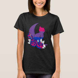 Bisexual Moon Cat Flower Lgbtq Bisexual Pride Bise T-Shirt