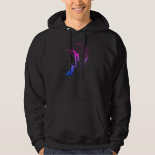 Bisexual Moon Girl Wiccan Pagan Bi Pride Flag Boho Hoodie