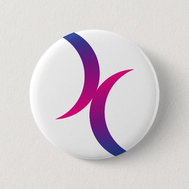 Bisexual moon symbol 6 cm round badge (Front)