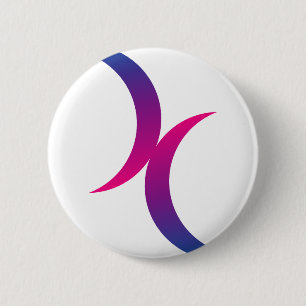 Bisexual moon symbol 6 cm round badge