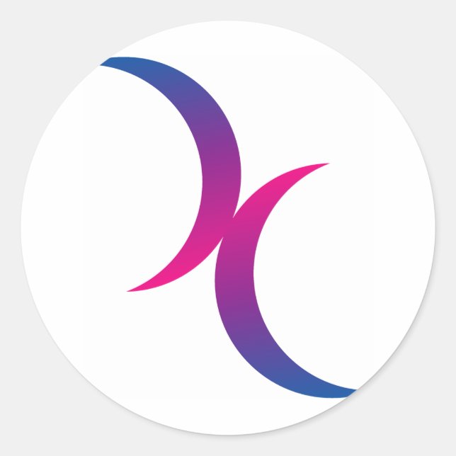 Bisexual moon symbol classic round sticker (Front)