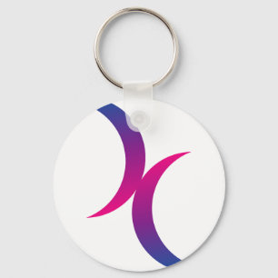 Bisexual moon symbol key ring