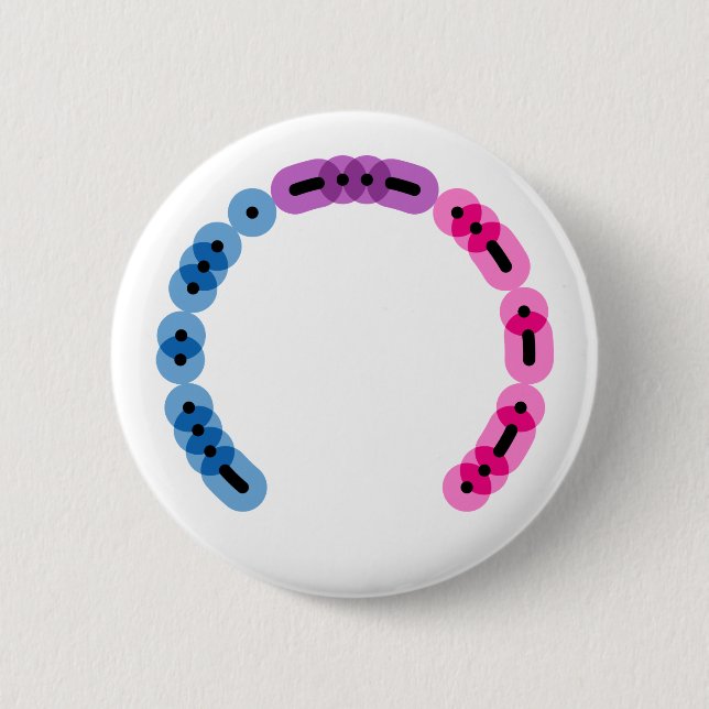 Bisexual Morse Code Arc Round Button (Front)