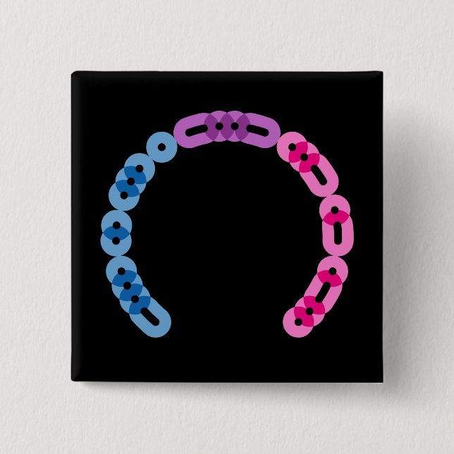 Bisexual Morse Code Arc Square Button (Front)