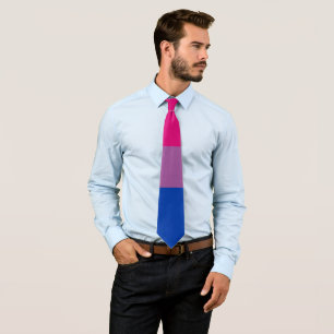 Bisexual Pink Fuchia Purple Blue Striped LGBT Tie