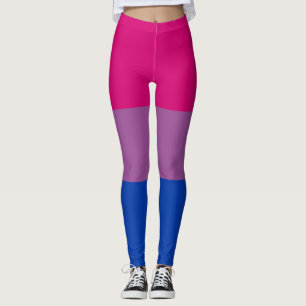 Bisexual Pink Fuchsia Purple Blue Striped LGBT Leggings