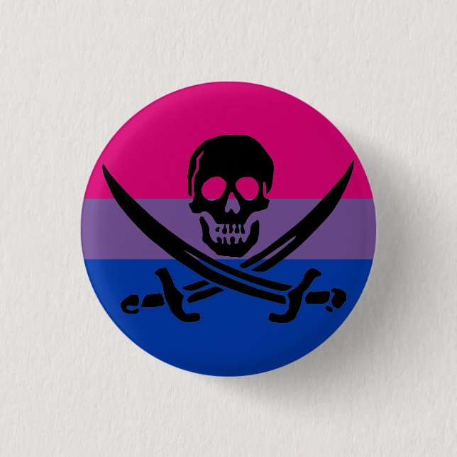 Bisexual Pirate Pride Flag Button (Front)