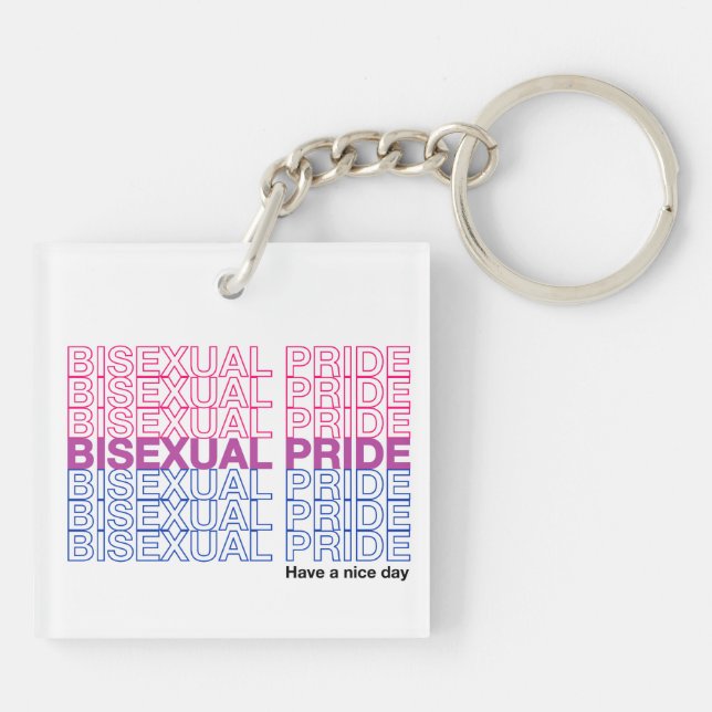 Bisexual Pride Acrylic Key Ring (Back)