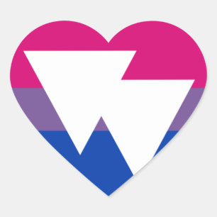 Bisexual Pride and Symbol Flag - Heart Sticker