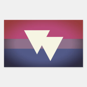 Bisexual Pride and Symbol Flag - Rectangular Sticker