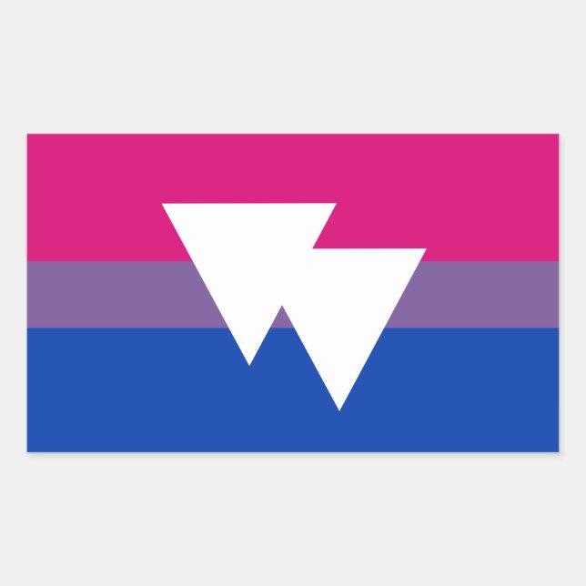Bisexual Pride and Symbol Flag - Rectangular Sticker (Front)