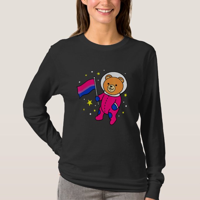 Bisexual Pride Bear In Space Bisexual T-Shirt (Front)