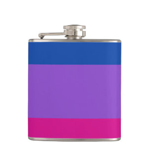 Bisexual Pride, Bold Stripes, LGBTQ PRIDE Hip Flask