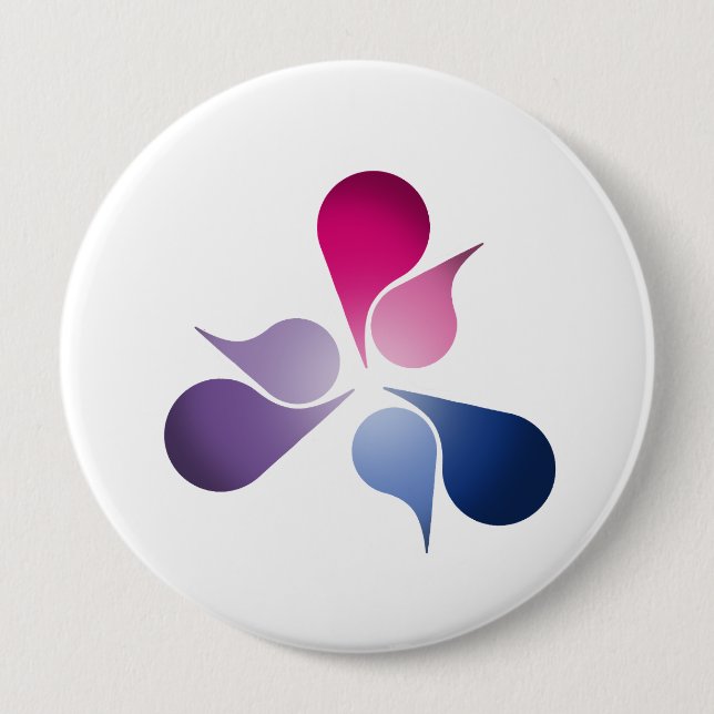 BISEXUAL PRIDE BURST 10 CM ROUND BADGE (Front)