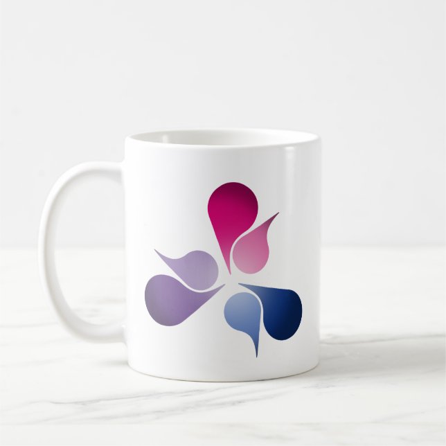 BISEXUAL PRIDE BURST -.png Coffee Mug (Left)