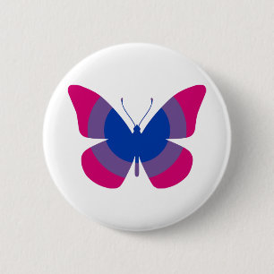 Bisexual Pride Butterfly 6 Cm Round Badge