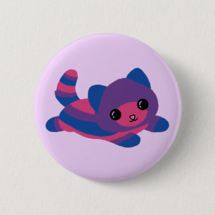 Bisexual Pride Cat Button