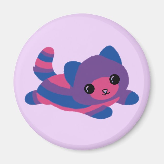 Bisexual Pride Cat Magnet (Front)