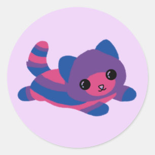 Bisexual Pride Cat Stickers