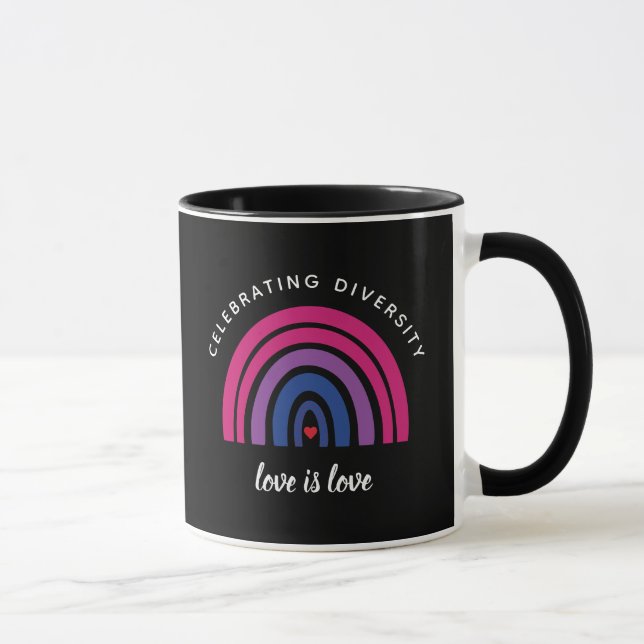 Bisexual Pride Celebrating Diversity Love Is Love Mug (Right)