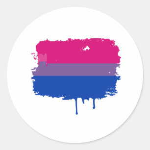 Bisexual Pride Colours Classic Round Sticker