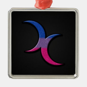 Bisexual Pride Crescent Moons Metal Tree Decoration