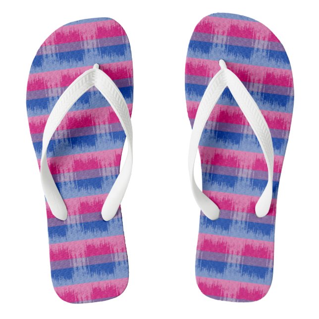 BISEXUAL PRIDE DISTRESSED DESIGN -.png Flip Flops (Footbed)
