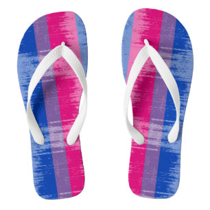 BISEXUAL PRIDE DISTRESSED DESIGN -.png Flip Flops