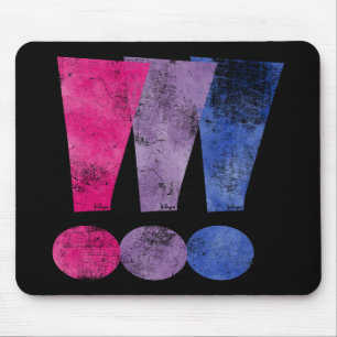 Bisexual Pride Exclamation Points Mouse Mat