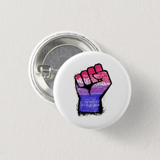 Bisexual Pride Fist 3 Cm Round Badge (Front & Back)