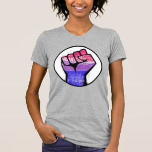 Bisexual Pride Fist Circle T-Shirt