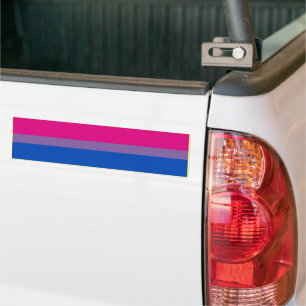 BISEXUAL PRIDE FLAG BAR BUMPER STICKER