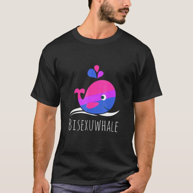 Bisexual Pride Flag Bisexuwhale Bisexual T-Shirt (Front)
