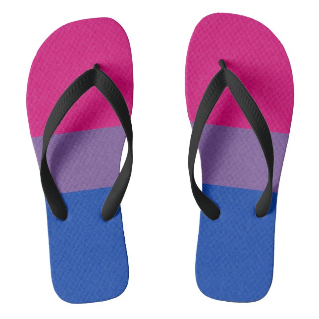 Bisexual Pride Flag Coloured Background Flip Flops (Footbed)