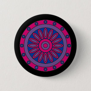 Bisexual Pride Flag Colours Mandala LGBT 6 Cm Round Badge