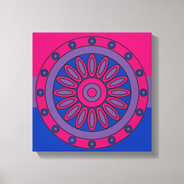 Bisexual Pride Flag Colours Mandala LGBT Canvas Print (Front)