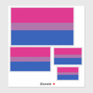 Bisexual Pride Flag cutout stickers pack