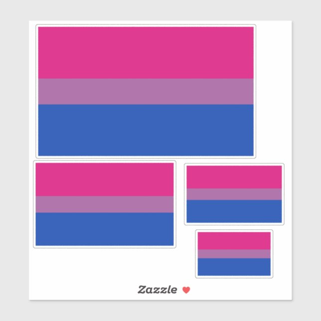 Bisexual Pride Flag cutout stickers pack (Sheet)
