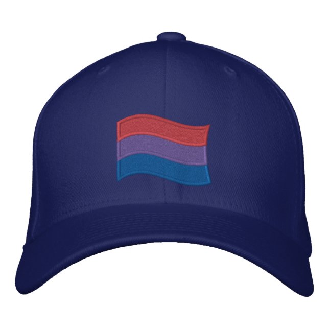 Bisexual Pride Flag Embroidered Baseball Cap (Front)