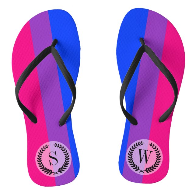 Bisexual Pride Flag Flip Flops (Footbed)