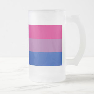 Bisexual Pride Flag Frosted Glass Beer Mug
