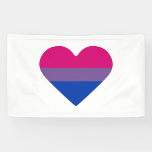 Bisexual Pride Flag Heart Banner
